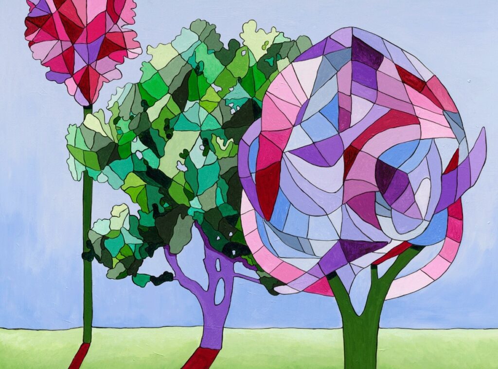 Dialogue des arbres, 2024. Acrylique sur toile