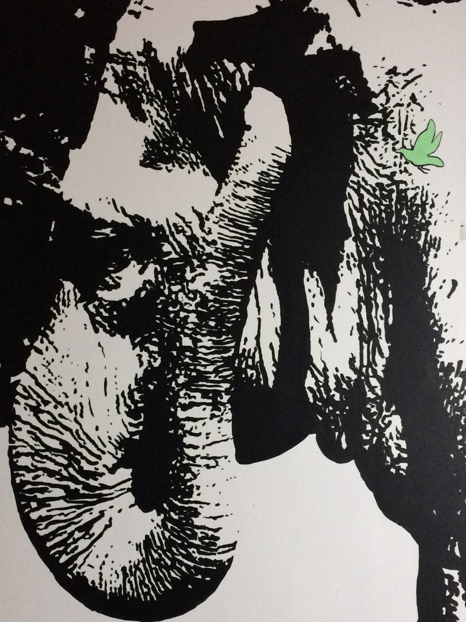 Éléphant I, 2019. Acrylique sur toile