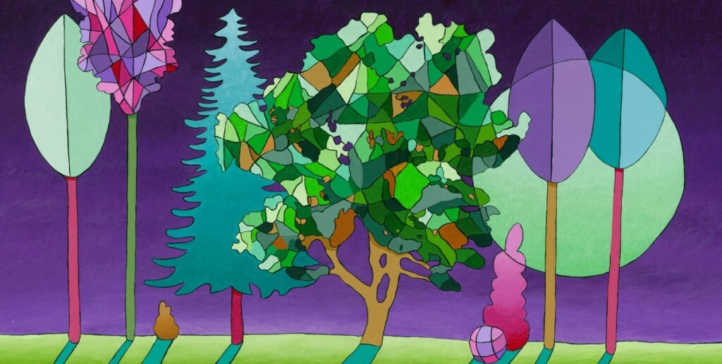Forêt Crépusculaire, 2024. Acrylique sur toile