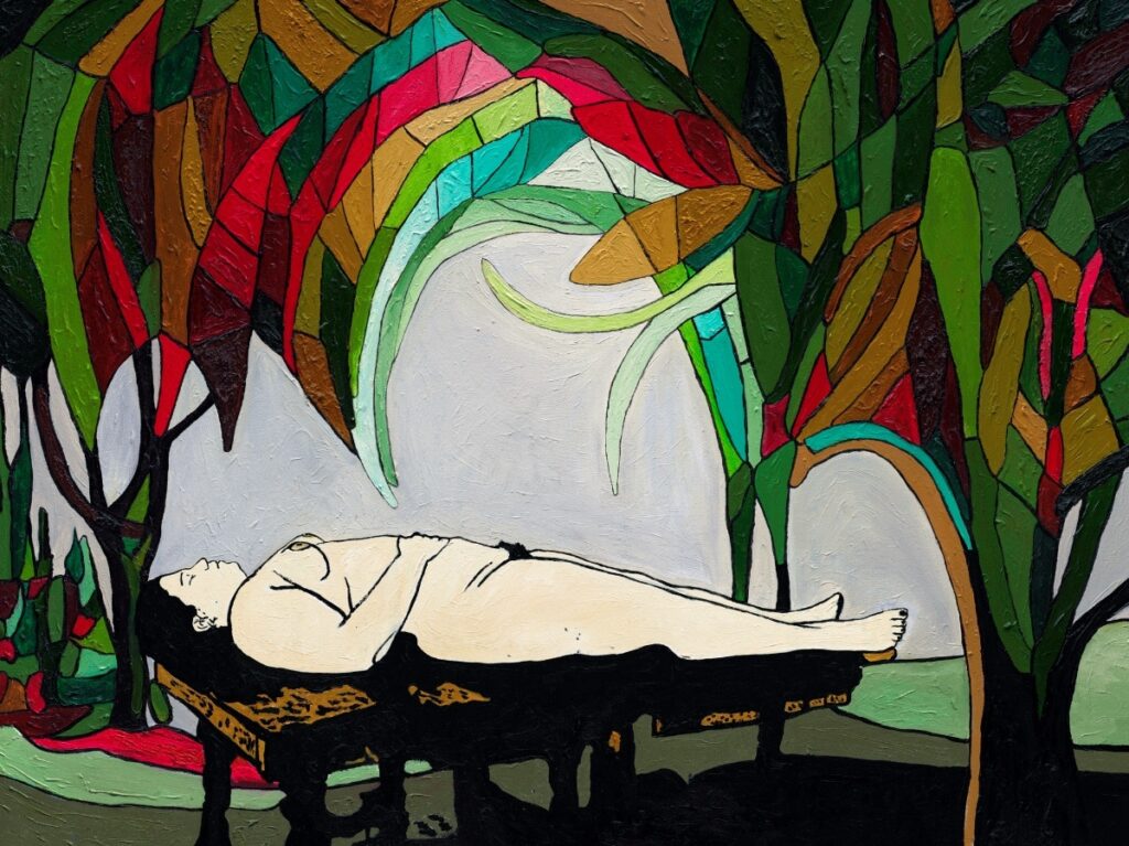 Le repos, 2023. Huile sur toile