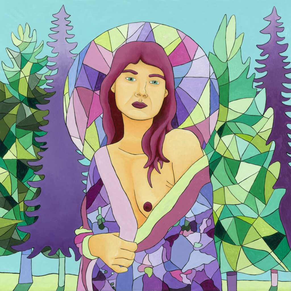 Nymphe des bois, 2025. Acrylique sur toile