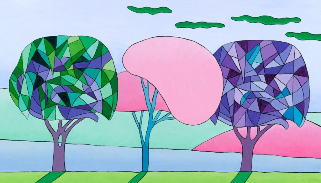 Paysage Fragmenté, 2024. Acrylique sur toile